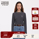 Teenie Weenie小熊女裝2025秋新款休閑簡(jiǎn)約時(shí)髦拼接條紋中領(lǐng)打底衫 藏青色 S 160