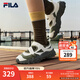 斐樂(lè )（FILA）官方女鞋歐客漫涼鞋2025夏季新款瑪麗珍涼拖魔術(shù)貼鞋子 古白色/橄欖綠色-AO 36.5