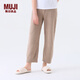 無印良品（MUJI）女式 發(fā)熱毛毛紗 家居長褲 睡褲家居褲子女款冬季 FD10CC3A 灰棕色 S-M(160/66A)