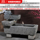 佳瑞園林老舊石槽魚(yú)缸魚(yú)池石頭石缸養魚(yú)戶(hù)外庭院石磨青石馬槽景觀(guān)流水擺件 流水景觀(guān)三號