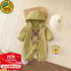 G.DUCKKIDS小黃鴨嬰兒衣服春秋季外套沖鋒衣嬰幼兒卡通戶(hù)外連帽連體衣外出服 綠色 90cm 90尺碼1~2歲【 80-】