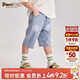 PawinPaw【冰氧酷】卡通小熊童裝夏男童涼感水洗牛仔短褲 Indigo牛仔藍色/55 140 cm