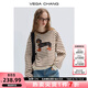 VEGA CHANG衛(wèi)衣女2025年春秋季新款美式復古撞色條紋印花針織上衣 條紋 L