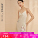 金三塔真絲睡衣女19姆米重磅桑蠶絲印花吊帶睡裙【敦煌聯(lián)名】 沙金色2407 M