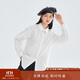 茵曼簡(jiǎn)約通勤休閑春女裝寬松經(jīng)典復古長(cháng)袖白襯衫上衣 珍珠白2 S 