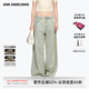ANN ANDELMAN【董璇同款】闊腿彎刀褲休閑褲閃鉆珍珠做舊牛仔褲 淺黃色 24