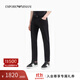 EMPORIO ARMANI/阿瑪尼官方旗艦男士中腰直筒彈力黑色簡(jiǎn)約休閑經(jīng)典牛仔褲 【中腰直筒彈力拉鏈門(mén)襟】黑色 32 (推薦：150-160斤)