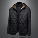 BRBY巴寶莉歐洲站2025秋冬新款男士純色菱格連帽棉衣外套夾棉棉服修身 黑色 2XL