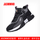 JASONWOOD正品男鞋冬季新款年加棉保暖高幫鞋厚底舒適透氣男士休閑棉鞋k023 黑色 40