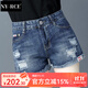 NY-RCE夏季新款牛仔短褲女款寬松韓版高腰顯瘦闊腿女人小個(gè)子薄款熱褲潮 藍(lán)色 L 28