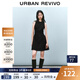 UR2025春季新款女摩登氣質(zhì)褶皺收腰顯瘦無袖連衣裙UYY750030 黑色 S