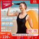速比濤（Speedo）Free自由皮系列悅享自由寬肩帶交叉背平角連體泳衣女溫泉 黑色 36