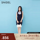 SNIDEL2025秋冬新品氣質(zhì)荷葉領(lǐng)小飛袖領(lǐng)結(jié)針織連衣裙SWNO254253 深藍(lán) 均碼 (F)