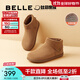 百麗（Belle）明星同款小領(lǐng)巾高幫勃肯鞋女新款棉鞋雪地短靴子D3G1DAD5預(yù)售 棕色-絨里 38 (240mm)