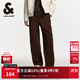 杰克·瓊斯（JACK&JONES）男裝秋季新款純棉直筒休閑褲男潮流彎刀褲男士香蕉褲顯腿長(cháng)褲子 E11巧克力蛋糕 版型偏大，卡碼拍小 L （180)
