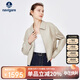 Navigare意大利小帆船女士綿羊皮衣翻領(lǐng)休閑機車(chē)外套2336703506 白 M 