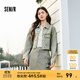 森馬（Semir）牛仔外套女短款做舊復(fù)古2024春季翻領(lǐng)夾克潮酷 綠色調(diào)00444 M