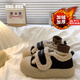 靖話(huà)松糕厚底棉鞋女2025冬季新款板鞋復古百搭加絨加厚面包鞋保暖女鞋 黑色 37 (235mm)