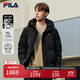 FILA 斐樂(lè )官方男裝羽絨服2025冬季新款時(shí)尚休閑舒適保暖連帽外套 正黑色-BK XL 180/100A/XL