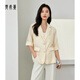 梵希蔓ol通勤女裝小個(gè)子西裝外套女春秋質(zhì)感高級透感薄款職場(chǎng)西服 V8019 杏色 M