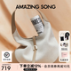 Amazing Song乙頌女包[教師節禮物]三角包小號百搭通勤單肩包設計師手提腋下包 羊毛棕白