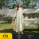 三福仙女裙連衣裙2025夏季玫瑰飄帶掛脖寬松長(cháng)裙氣質(zhì)裙子女裝498358 薄荷綠 S