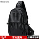 Marcue karos胸包男大容量休閑男士背包牛皮多功能單肩包斜挎平板胸前包潮流包 男士胸包