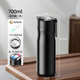 AILUKI日本新款磁彈杯茶水分離泡茶杯保溫杯男磁吸水杯太空杯大容量商務(wù) 睿智黑700ML