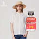 哈吉斯（HAZZYS）女裝 2025夏季新款女士立領(lǐng)鏤空花邊短袖襯衫女ATCSK1CBK51 白色WT L (165/88A 40)