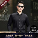 弗曼多（FUMANDUO）桑蠶絲長(cháng)袖襯衫男【92.5%桑蠶絲】春秋新款商務(wù)休閑絲綢襯衣提花 黑色 2XL (180) 【150-170斤】