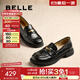 百麗（Belle）海鷗米色樂(lè )福鞋女皺皮2025商場(chǎng)同款通勤百搭鞋D7D1DAA5 黑色 37 (235mm)