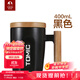 特美刻（TOMIC） 創(chuàng  )意陶瓷杯子情侶水杯木手柄咖啡杯馬克杯男女辦公水杯牛奶杯 黑色單只 400ml