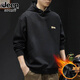 JEEP SPIRIT正品吉普高端連帽衛衣男2025秋冬加絨寬松套頭休閑春秋百搭外套男 黑色加絨衛衣 2XL 碼 適合160-180斤