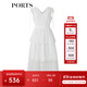 PORTS寶姿春夏新品女裝V-領(lǐng)無袖中長連衣裙SM8D059MLN001 奶白色 S (4)