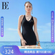 范德安（BALNEAIRE）【江疏影同款】小黑裙系列連體泳衣性感掛脖海邊 61598 黑色 M