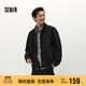 森馬（Semir）夾克男冬寬松美式復古水洗牛仔外套時(shí)尚棉服拉鏈開(kāi)衫103724108103