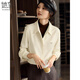 她享磨毛襯衫女翻領(lǐng)休閑襯衣外套簡(jiǎn)約百搭長(cháng)袖襯衫上衣開(kāi)衫 T13KC2557