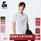 杰克·瓊斯（JACK&JONES）男裝短袖t恤男夏季新款潮流純棉休閑半袖T恤男士法斗犬狗重磅刺繡 本白色A06 M (175)