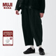無(wú)印良品 MUJI Labo 男女通用 燈芯絨工裝褲無(wú)性別男款女款休閑褲褲子長(cháng)褲 黑色 L