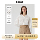 ELAND衣戀襯衫女宮廷風(fēng)無(wú)領(lǐng)v字系扣重工刺繡薄款上衣2025秋季新款 象牙白/白色(39)Ivory M 165