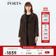 PORTS寶姿 新品女裝經(jīng)典西裝領(lǐng)廓形毛呢大衣LA9C079GFF031 咖啡混色 S (4)