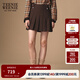 Teenie Weenie小熊女裝半身裙2025秋新款氣質(zhì)學(xué)院風(fēng)簡(jiǎn)約刺繡百褶裙 棕色 M