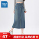 真維斯（Jeanswest）女裝牛仔半裙2025夏季新款簡(jiǎn)約時(shí)尚潮流百搭型寬松舒適通勤裙子KF 藍色8500 XL 165/72A