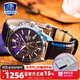 卡西歐（CASIO）商務(wù)休閑皮帶鋼帶手表男日韓腕表防水石英男士手表送男友新年禮物 EFB-530L-2A藍(lán)寶石鏡面