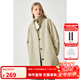 ELLE KIDS童裝 25春季女童復古學(xué)院風(fēng)立領(lǐng)造型時(shí)髦寬松保暖中長(cháng)款風(fēng)衣外套 淺卡其色 160 （S）
