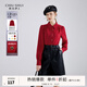 秋水伊人時(shí)尚簡(jiǎn)約顯瘦直筒襯衫秋季新款女休閑長(cháng)袖打底襯衣 大紅-經(jīng)典款 L