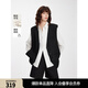 ELLE黑色通勤風(fēng)氣質(zhì)V領(lǐng)馬甲女2025春季新款時(shí)尚簡(jiǎn)約西裝馬夾上衣 黑色 M
