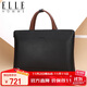 ELLE HOMME 男士商務(wù)公文包時(shí)尚真皮手提包 橫款潮流簡(jiǎn)約牛皮男包12510黑色