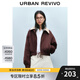 UR2025春季新款女裝休閑工裝風(fēng)撞色領(lǐng)企鵝圖案棉服外套UYU150014 棕紅 (偏寬松) S
