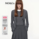 MO&Co.【C+系列】針織衫開(kāi)衫背心2025秋新品綿羊毛兩件套MBE3CAR016 深花灰色 S /160